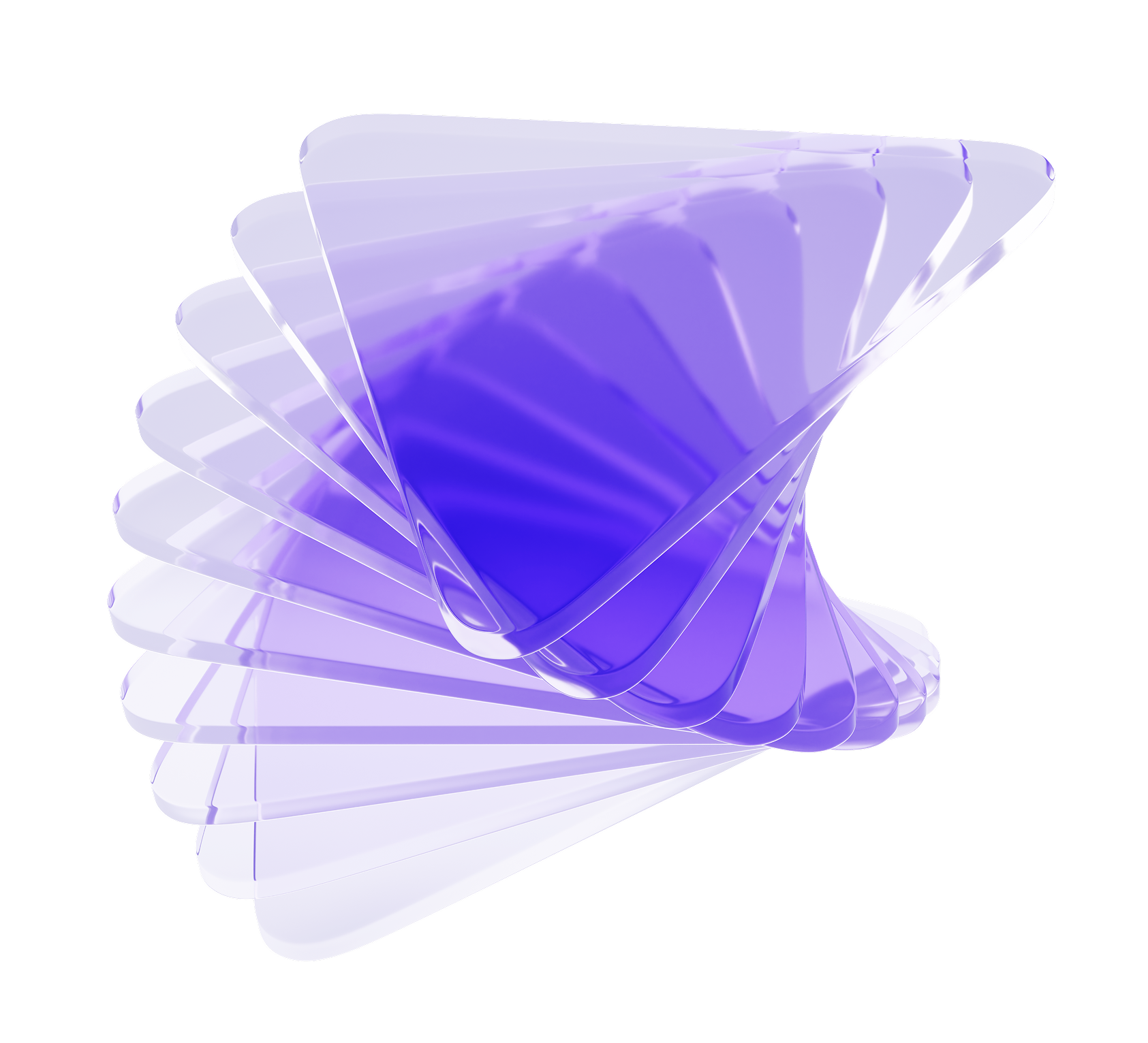 Abstract purple glass forms